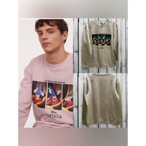 Disney /Divided Fantasia Panel Graphic Crewneck Sweatshirt - Pink M (Unisex)